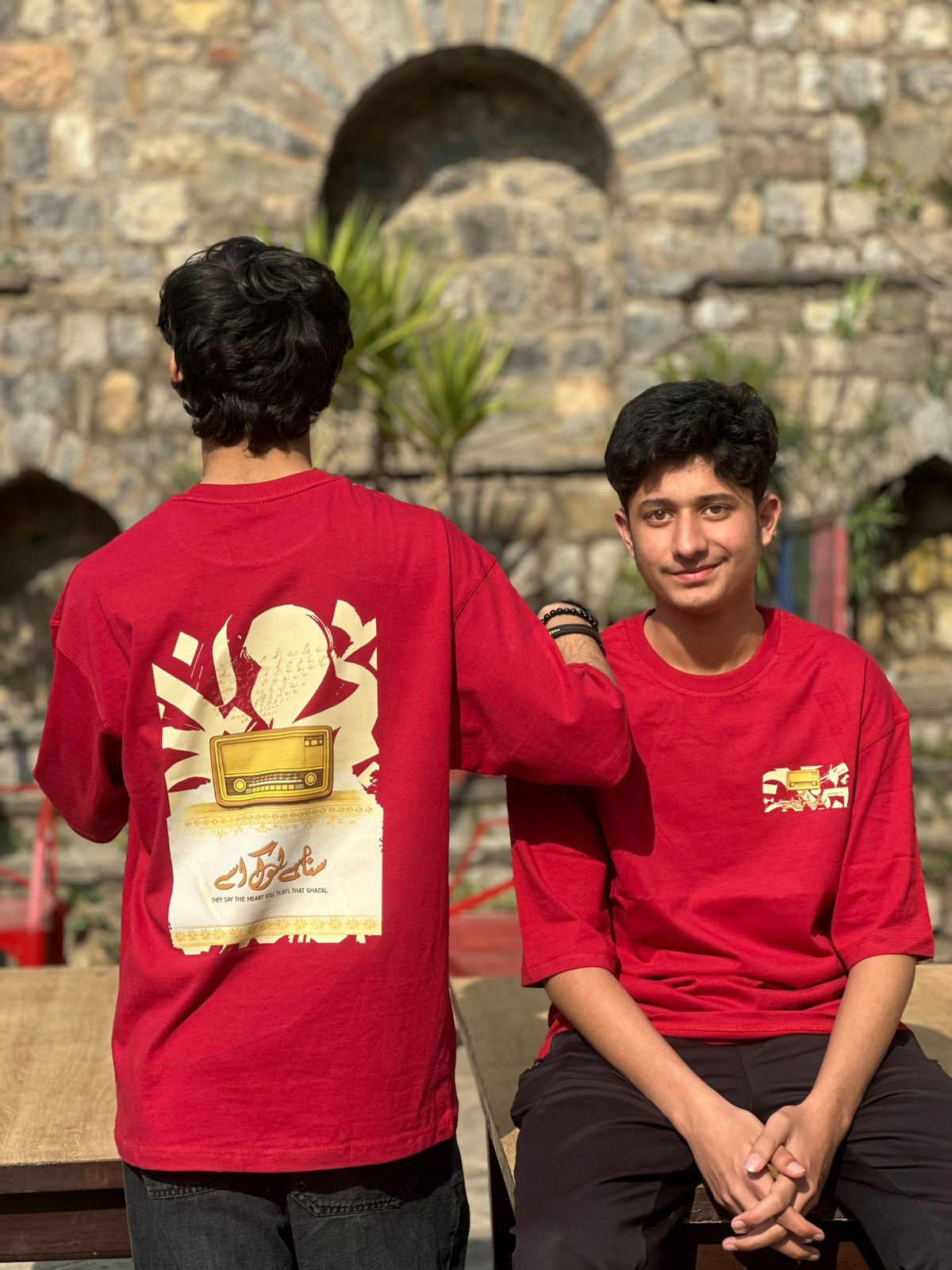 Retro Ghazal Oversized Mahroon T-Shit